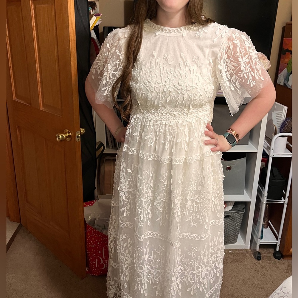 White Modest Dress